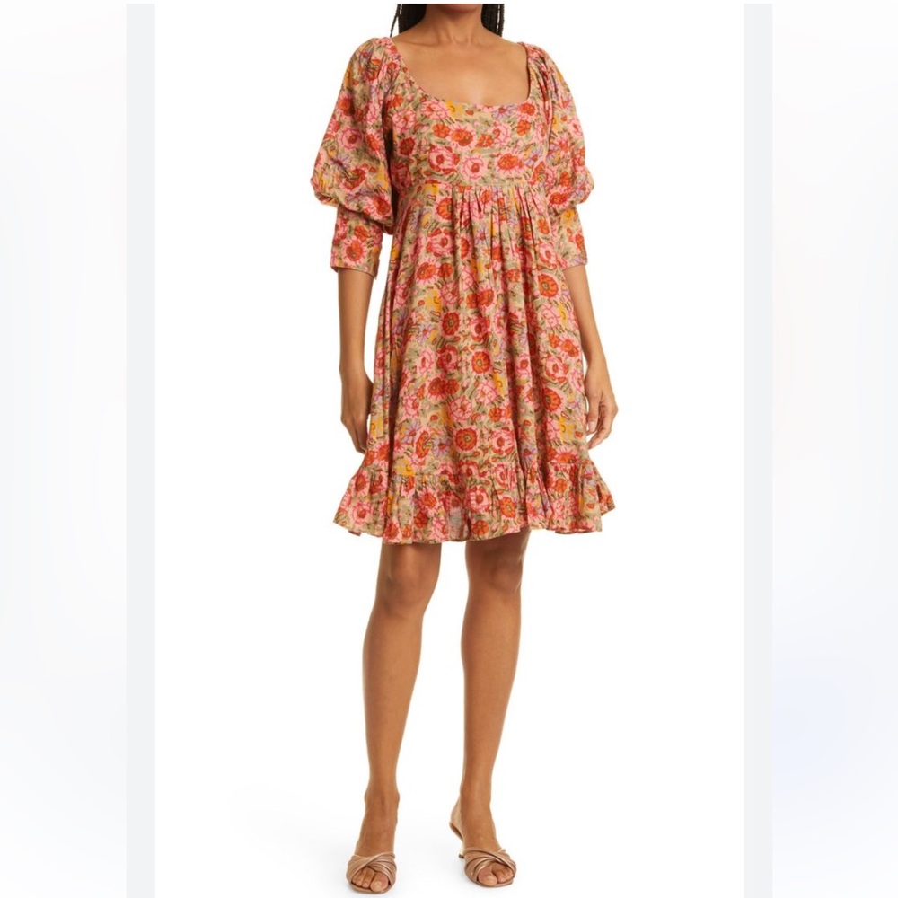 Puff Sleeve Floral Babydoll Dress byTimo